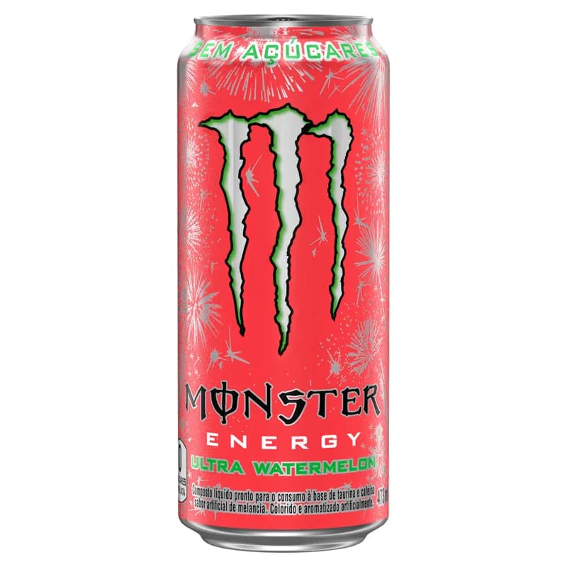 Energético Monster Energy Watermelon Zero Açúcar Lata 473ml