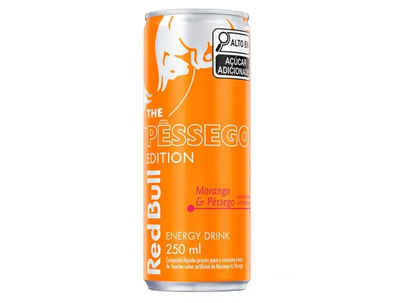 Energético Red Bull The Pêssego Edition Sabor Morango e Pêssego 250ml