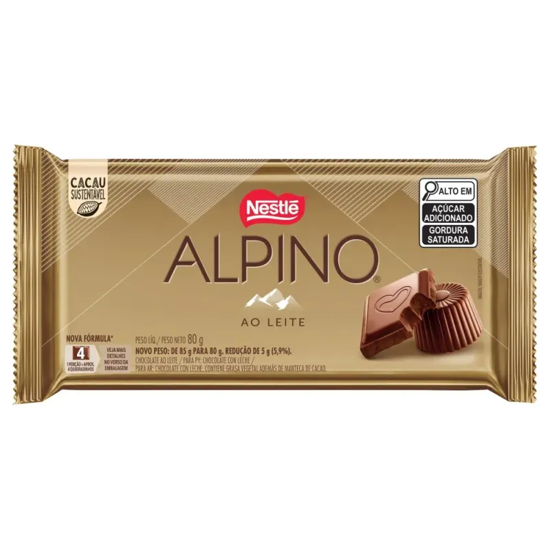 Chocolate Nestlé Alpino Ao Leite 80g