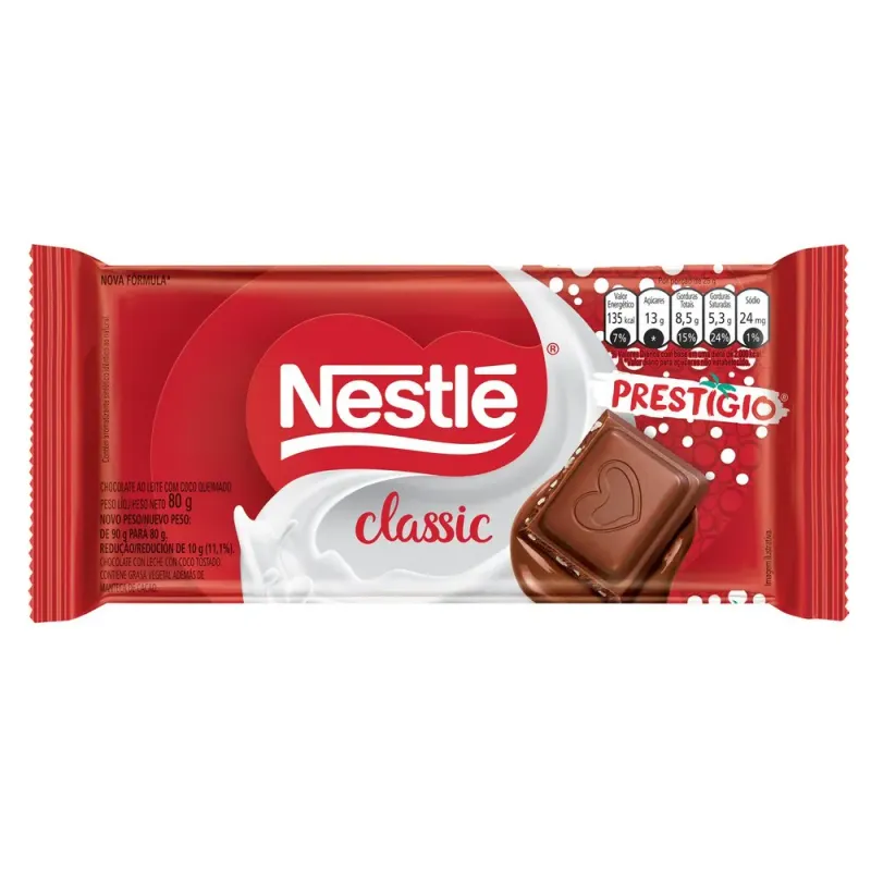 Chocolate ao Leite Nestlé Prestígio Coco Recheado 80g