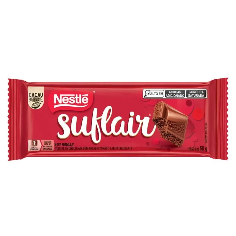Chocolate em Barra Suflair Nestlé Chocolate ao Leite 50g