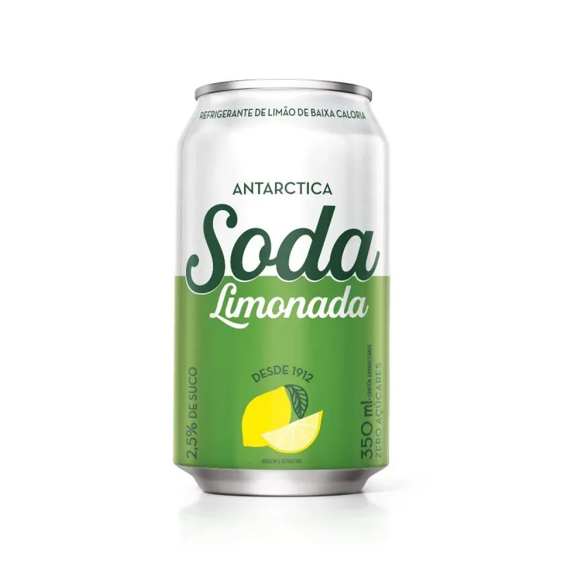 Refrigerante Limonada Sem Açúcar Soda Antárctica Lata 350ml